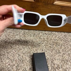 Prada Black and White Geometric Glasses
